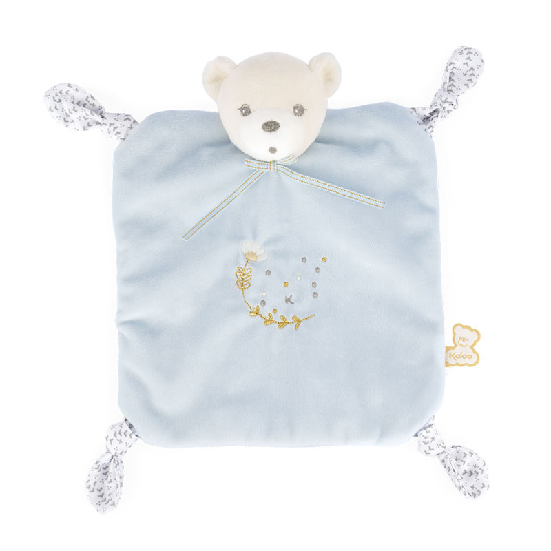  pearl baby comforter blue bear flower 20 cm 